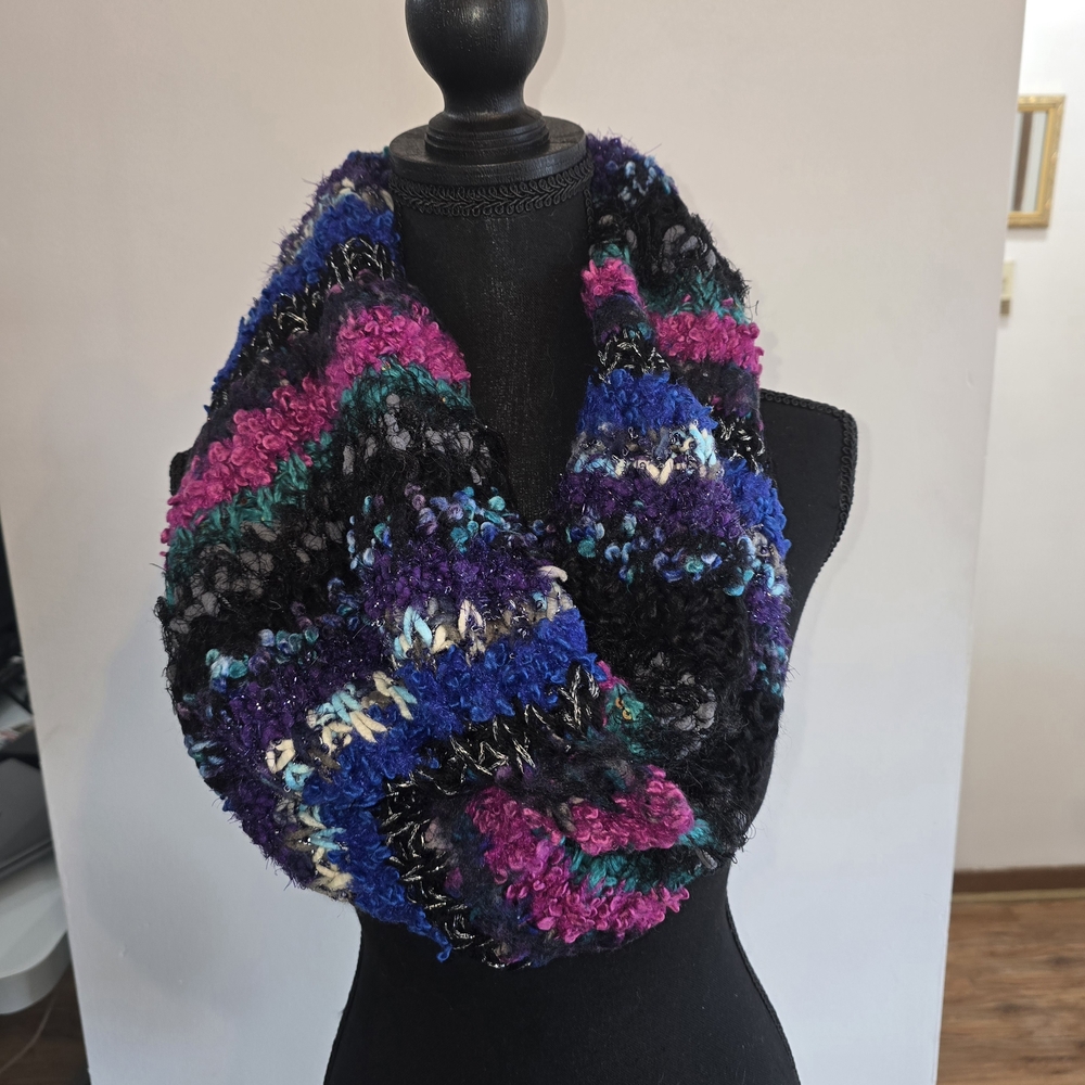 Multicolor Knit Infinity Scarf - Picture 2 of 4